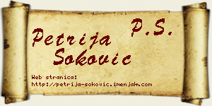 Petrija Soković vizit kartica